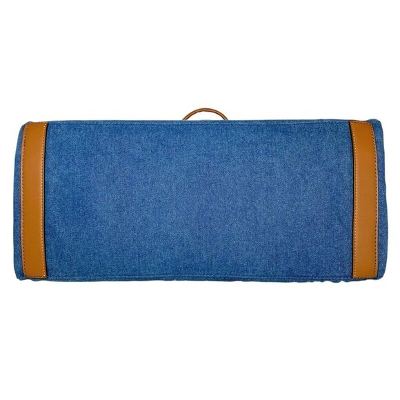 True Religion World Tour Navy Blue Denim Large Tote Bag NWT - Picture 9 of 10